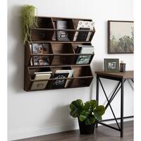 Kate and Laurel Burdock Wood and Metal Storage Wall Shelf - 36x7.5x12