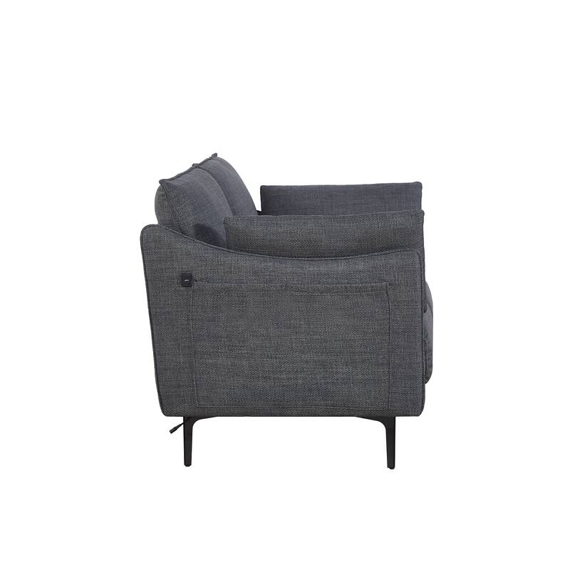 Upholstered Sofa with USB Charge Port & 2 Pillows