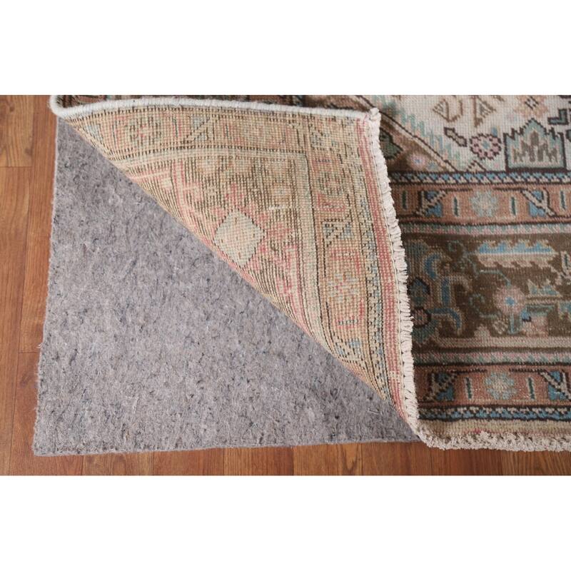 Hand Knotted Oriental 100% Wool Carpet Traditional Medallion Pink Tabriz Area Rug - 9' 8'' X 6' 5''