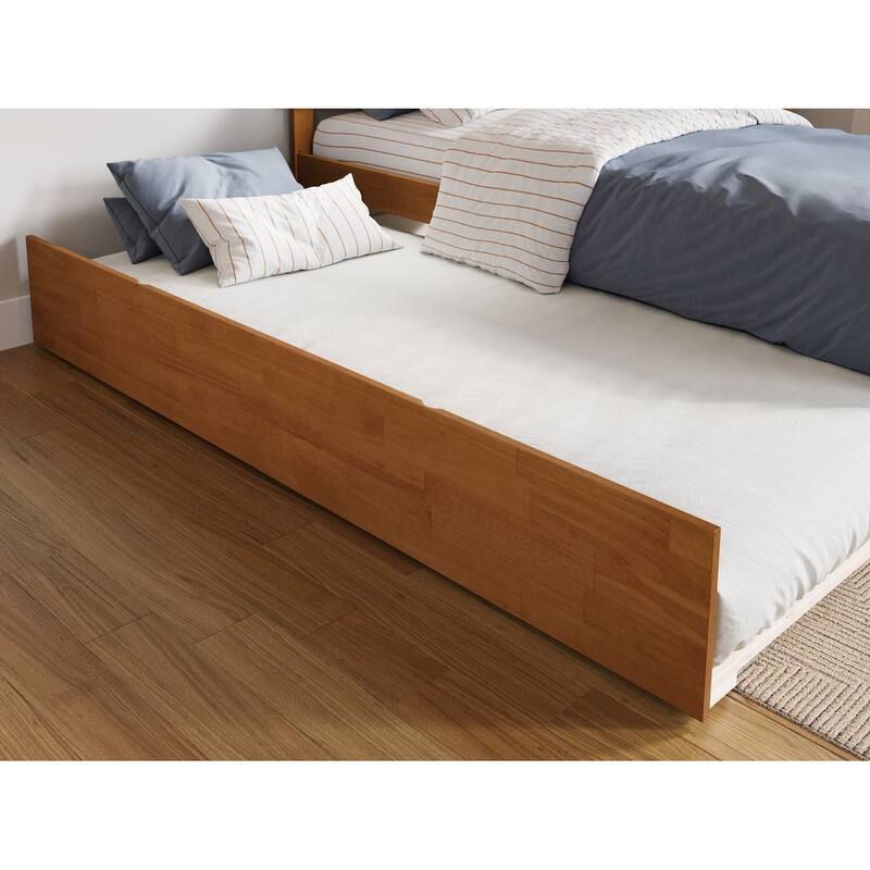 AFI Concord Full Platform Bed with Footboard & Full Trundle
