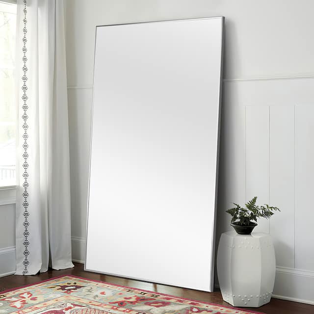Neutypechic Huge Modern Metal Framed Floor Mirror - 59x35 - Silver