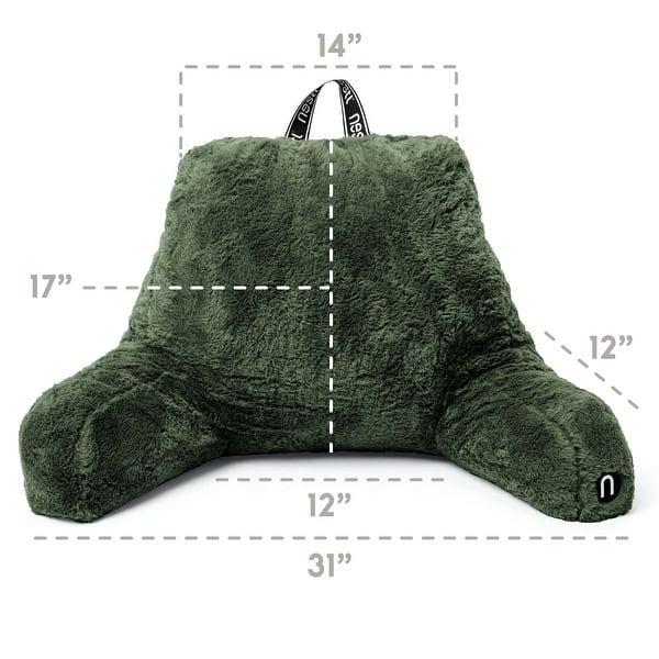 dimension image slide 4 of 25, Empyrean Furs Reading Pillows for Sitting in Bed Adult & Kids, Sit Up Back Support Pillow for Bed Rest