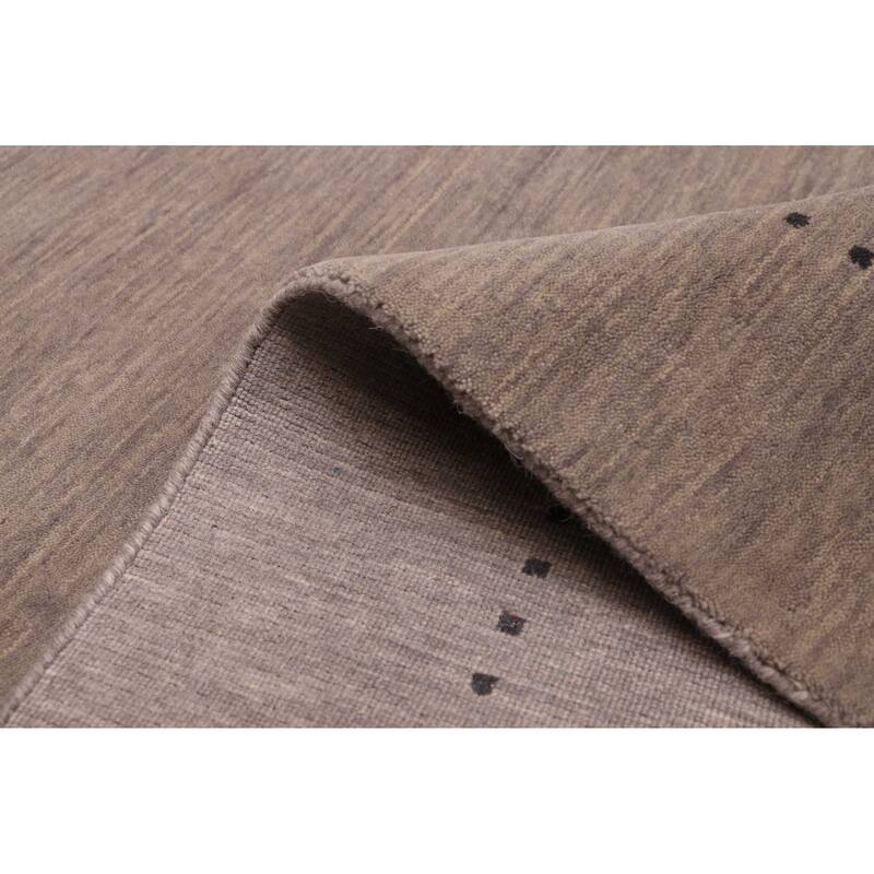 ECARPETGALLERY Hand Loomed Indo Gabbeh Grey Wool Rug - 5'0 x 7'11