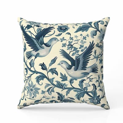 Delicate Duet Faux Suede Reversible Throw Pillow Beige and Teal