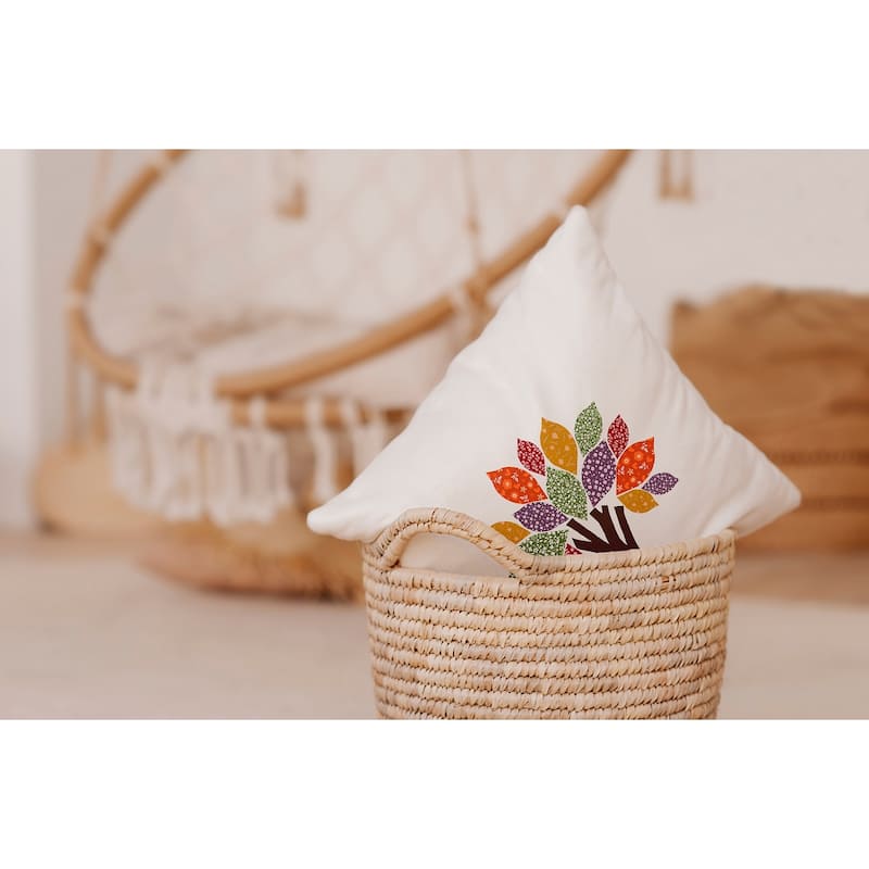 Printed Quilt Tree Accent Pillow
