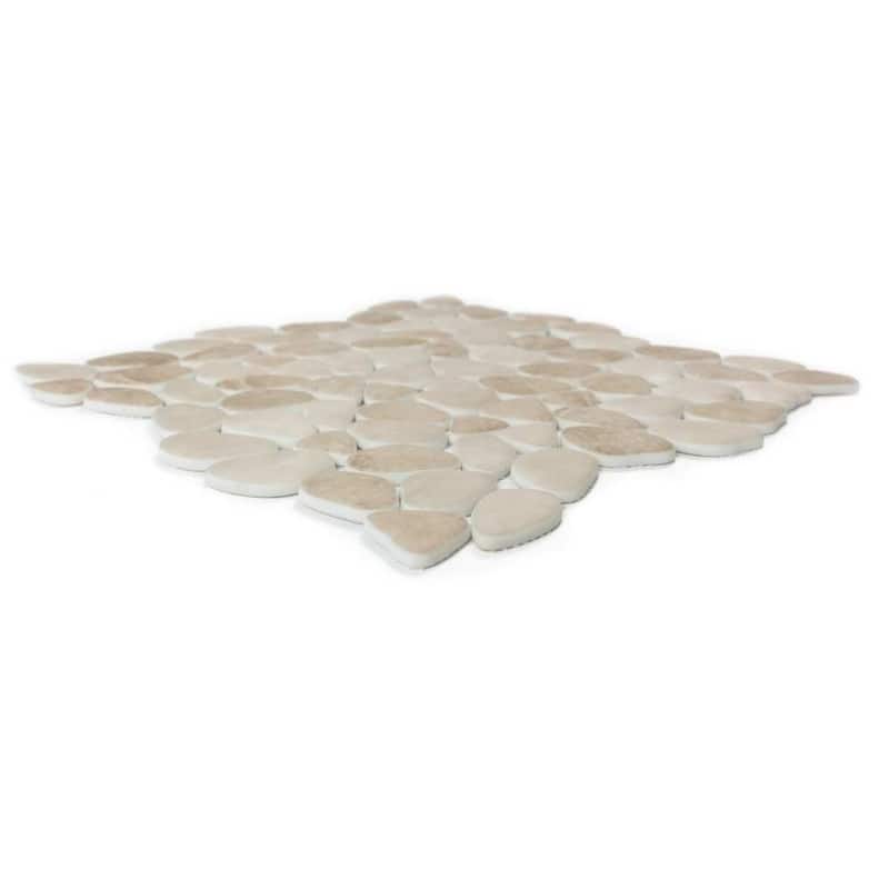 Huron Rock 12x12 Matte Glass Pebble Mosaic Tile - Floor, Wall, Backsplash