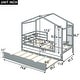 preview thumbnail 23 of 41, Twin Size Solid Wood House Bed with Trundle and Writing Board for Kids