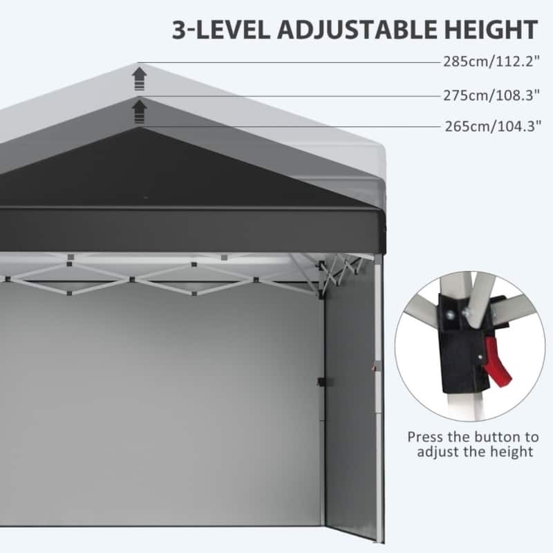 Foldable Pop Up Gazebo 10x10 ft Waterproof Outdoor Pavilion with Adjustable Legs Removable Walls Carry Bag and Sandbags