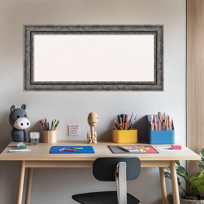 Filigree Matte Black Framed Cork Board - Bulletin Board, Organization Board, Pin Board