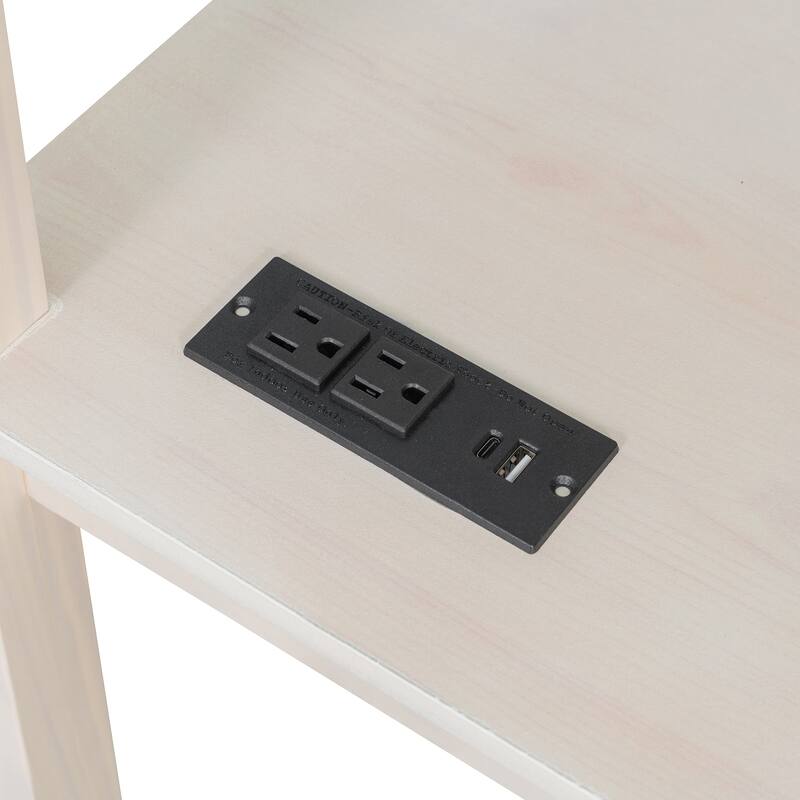 Full Loft Bed with Built-In Wardrobe & Study Desk - Space-Saving Frame with LED Lights & Shelves