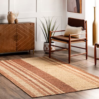 Nuloom Rubi Braided Stripes Jute Area Rug
