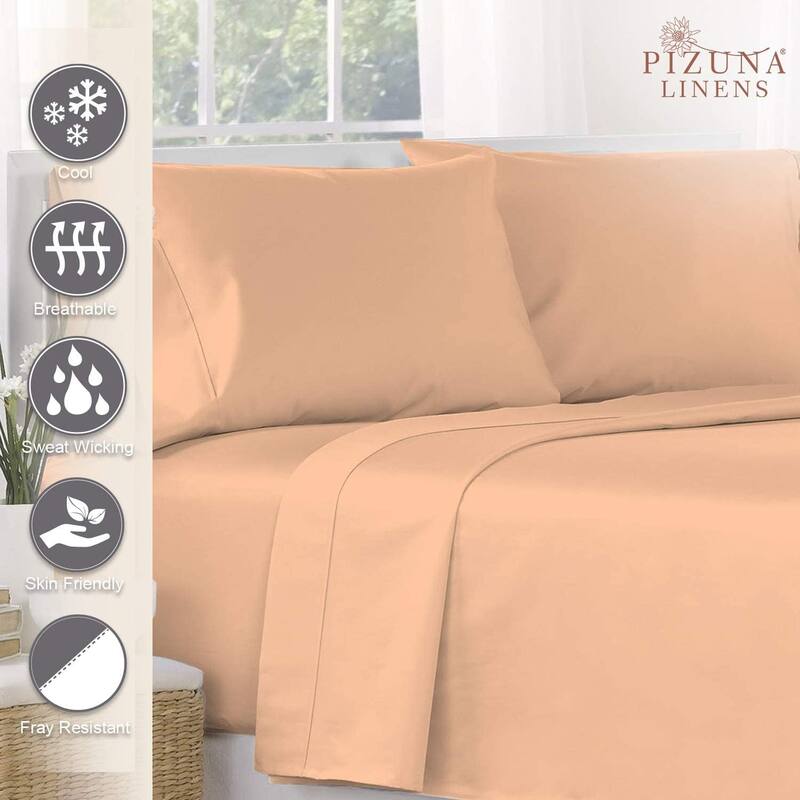 Lavish Touch 400 TC 100 % Cotton Flat Sheet Only 1 Pc with Stylish 4" Hem