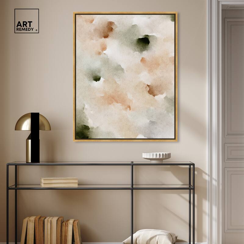 Art Remedy Cotton Balls And Cinnamon Framed Watercolor Boho Abstracts
