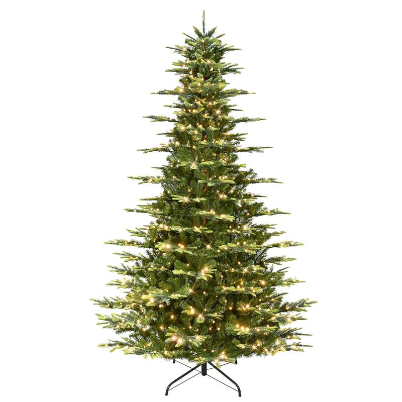 Puleo International 9 ft. Pre-Lit Aspen Fir Artificial Christmas Tree - 9 Foot - Green