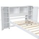 preview thumbnail 7 of 7, Twin Size Platform Bed with Storage Headboard, Kids Bed Frame with 3-built-in shelves & 2-side lockers for Bedroom, White