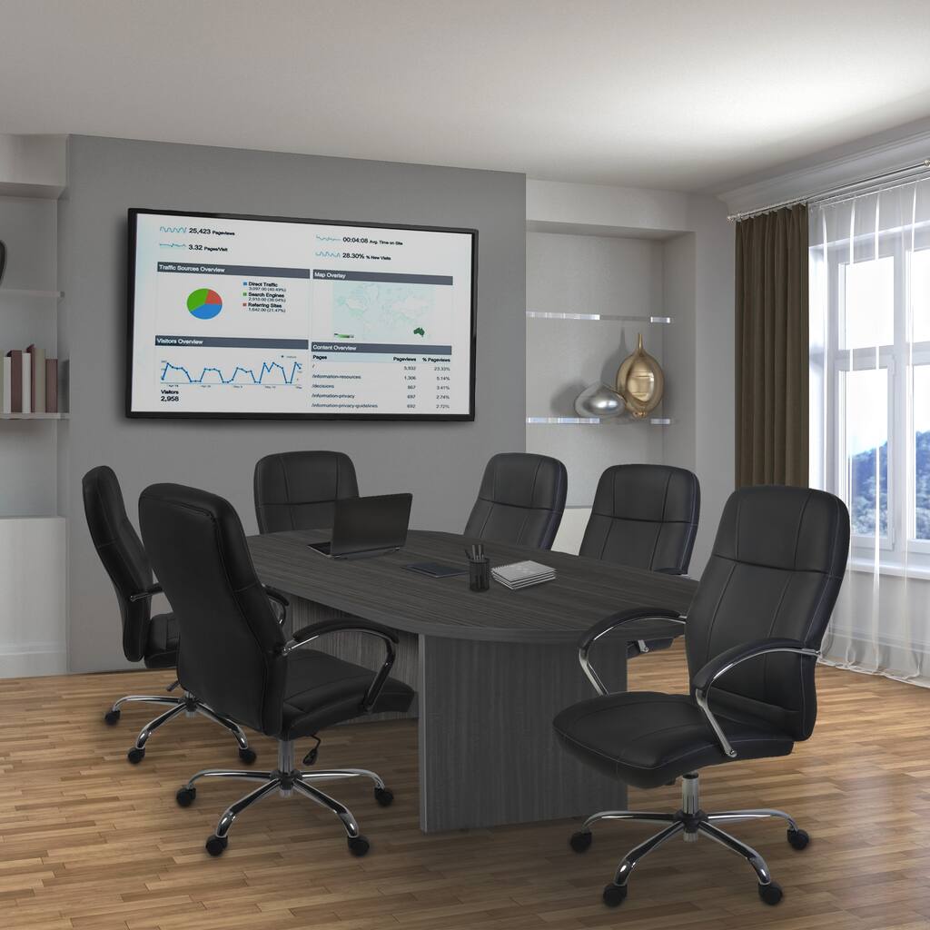 Legacy 120" Racetrack Conference Table with Power Data Grommet- Ash Grey