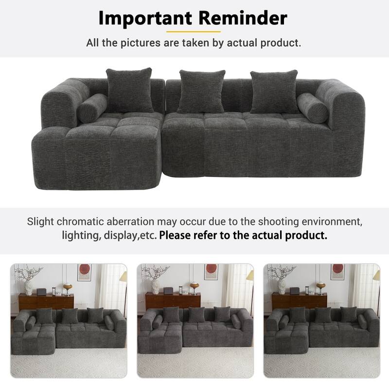 101.2" Modular Free-combined Sectional Sofa with Deep Seating and Two Side Pockets