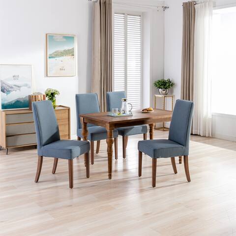 Clihome 2 PCS Cover Removable Interchangeable and Washable Linen Upholstered Parsons Chair