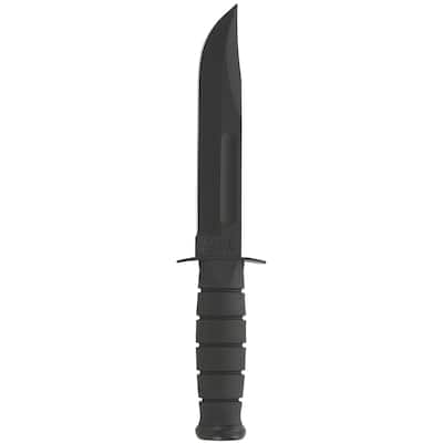 KA-BAR 7" Blade Full-Size Straight Edge Utility Knife w/Sheath, Black