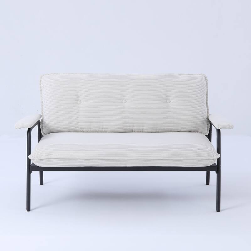 53-Inch Beige Polyester Blend Sofa for Small Spaces