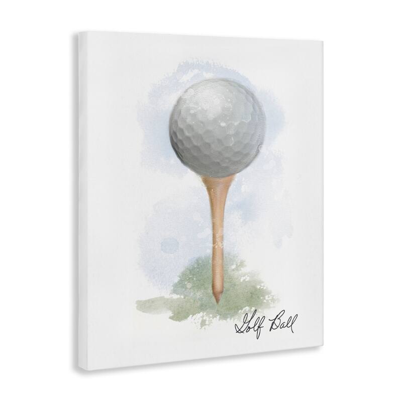 Stupell Soft Pastel Golf on Tee Canvas Wall Art Design By Matthew Piotrowicz