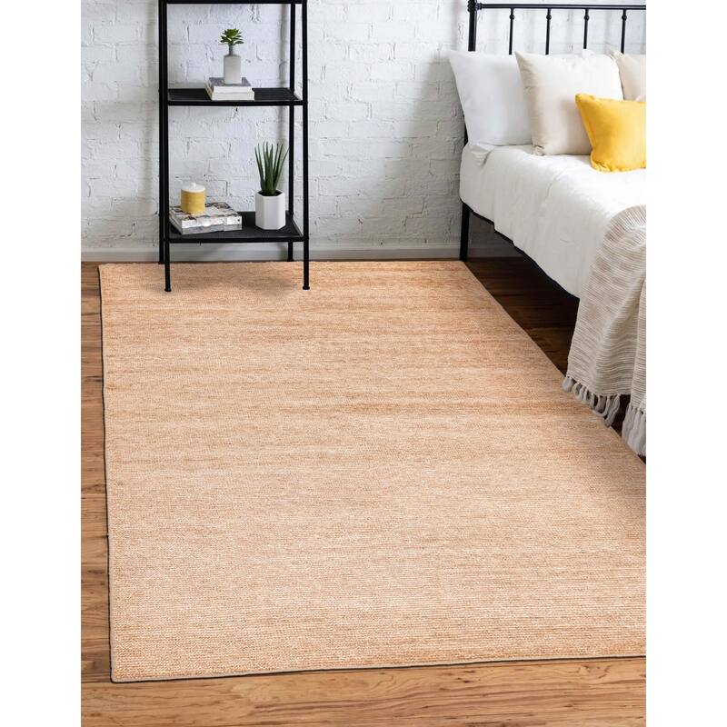 ECARPETGALLERY Hand-knotted Loreto Beige Silk Rug - 5'3 x 7'5