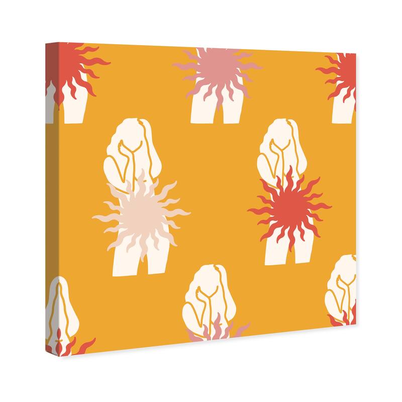 Wynwood Studio Canvas People and Portraits Sunstar Covered Girls Brown and Ochre Modern & Contemporary Wall Art Canvas Print