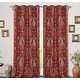 preview thumbnail 20 of 18, DriftAway Christopher Peacock Floral Pattern Blackout Window Curtain Grommet 2 Layers Red - 52" Width X 84" Length
