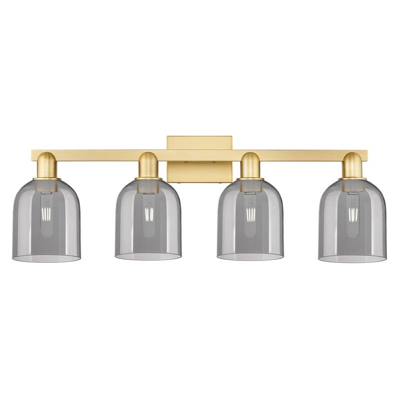 Innovations Lighting Endless Possibilities Arcadia - Bella - 4 Light 33" Bath Vanity Light - Satin Gold/Light Smoke