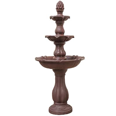 XBrand 51 in Tall 3-Tier Freestanding Waterfall Fountain, Outdoor Garden, Yard, Lawn, Porch Décor