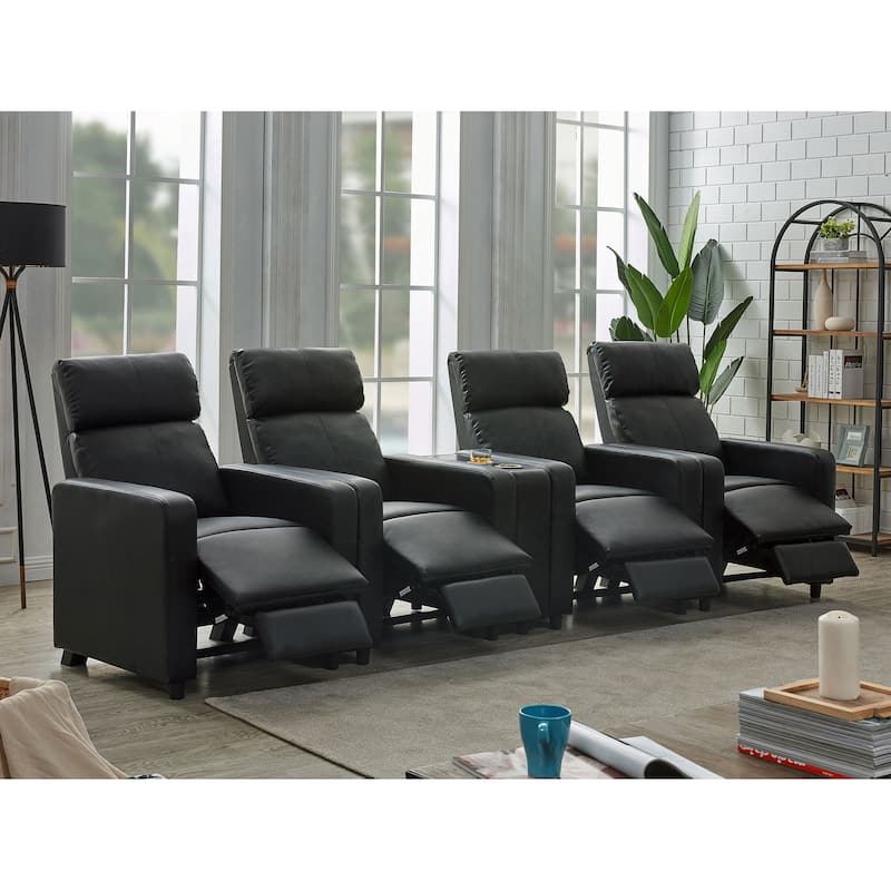 Toohey Black Upholstered Tufted Recliner Living Room Set