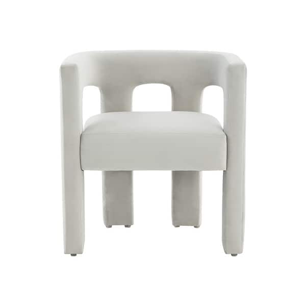 slide 2 of 10, SAFAVIEH Couture Deandre Cut Out Accent Chair (Fully Assembled) - 24.8 IN W x 20.8 IN D x 26.8 IN H Light Grey