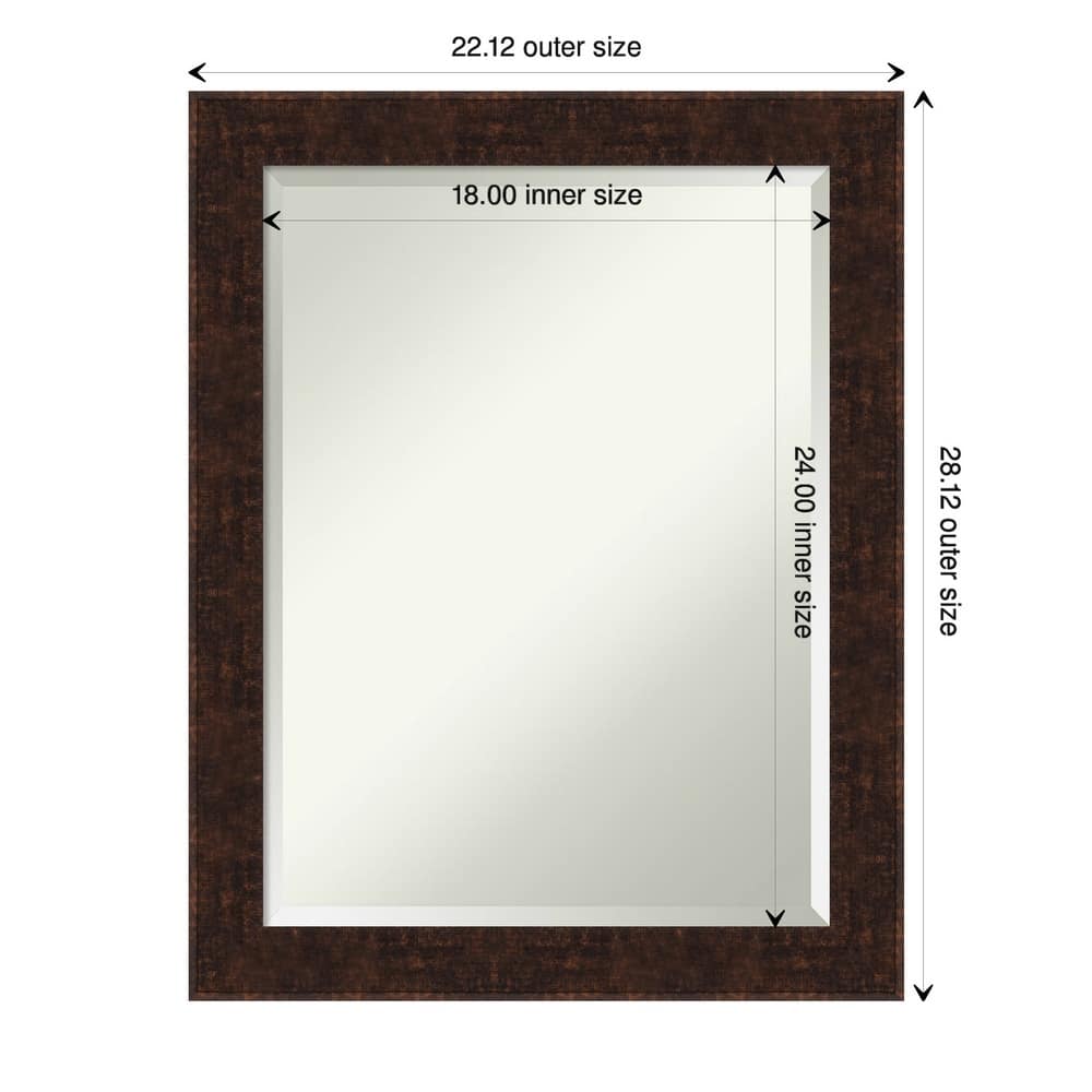 Beveled Wall Mirror - William Mottled Bronze Narrow Frame - William Mottled Bronze Narrow