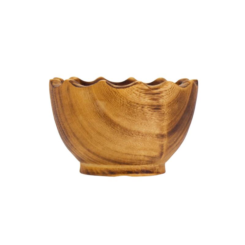 Nested Round Scalloped Jacaranda Wood Bowls, Set of 3 - Bed Bath