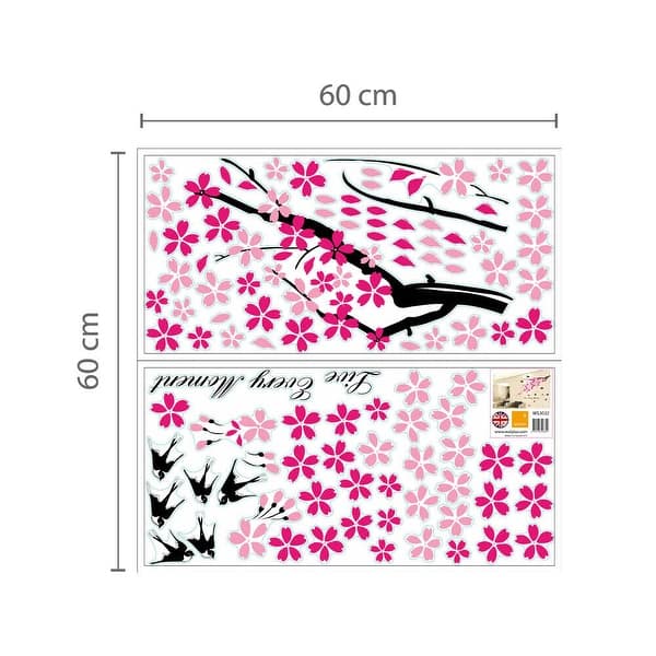 dimension image slide 0 of 3, Walplus Colorful Flower Swallow Children Wall Sticker Nursery Decor