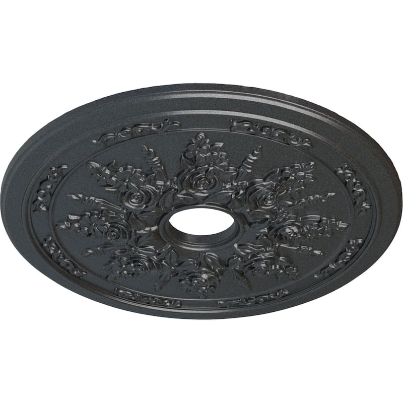 23 5/8"OD x 4"ID x 1 1/2"P Rose and Ribbon Ceiling Medallion