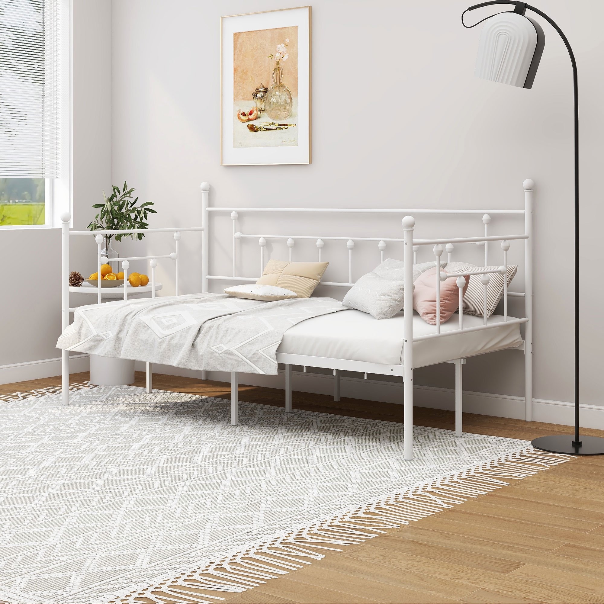 White metal store twin daybed