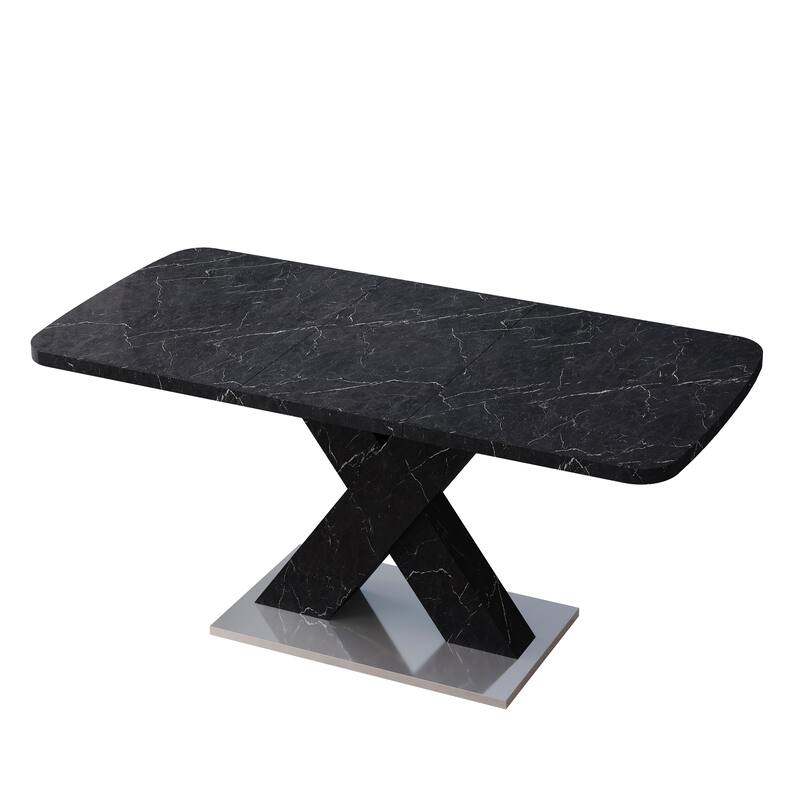 Retractable dining table with MDF Top