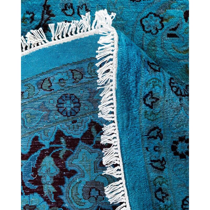 Fine Vibrance, One-of-a-Kind Hand-Knotted Area Rug - Blue, 8' 1" x 8' 2" - 8' 1" x 8' 2"