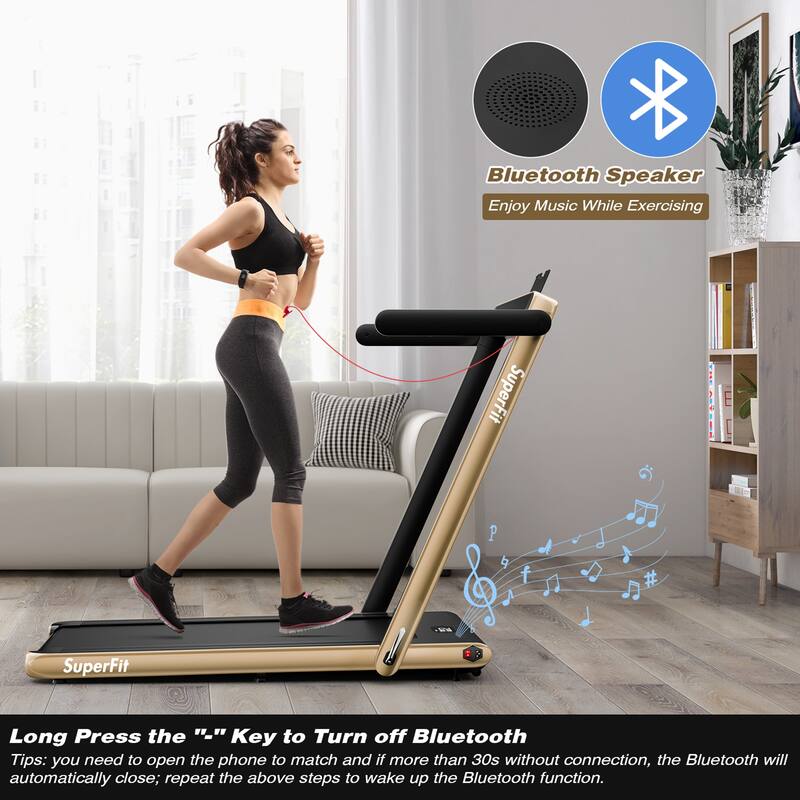 Gymax Motorized Treadmill Folding Under Desk Electric Treadmill - 49'' x 27'' x 42''