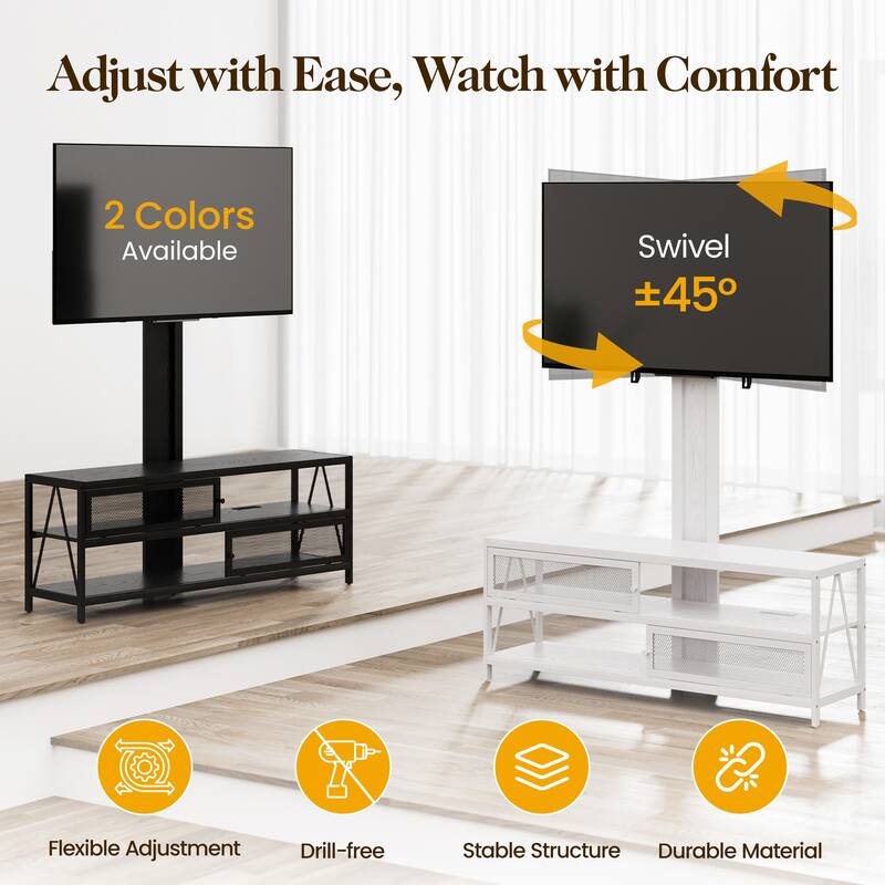 Modern Swivel Mount with Power Outlet for TV up to 70" - 50 inches