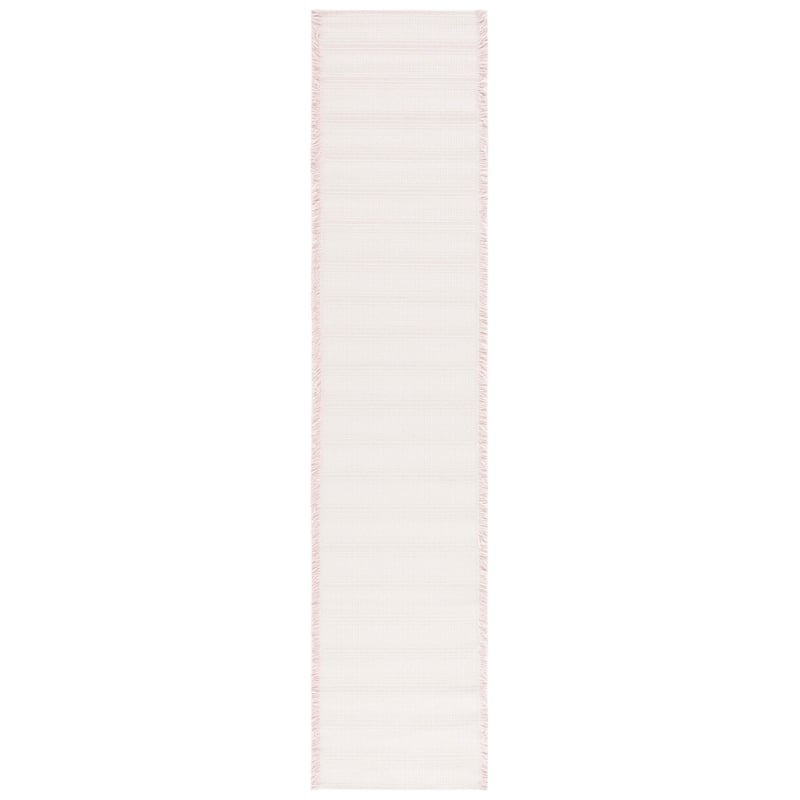 SAFAVIEH Augustine Armande Stripe Fringe Rug - 2' x 9' Runner - Ivory/Pink