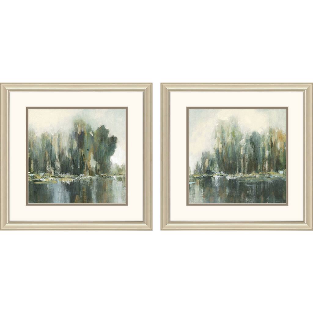 Textured Treeline S/2 Framed Art Under Glass