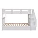 preview thumbnail 19 of 17, Twin over Twin Wood Bunk Bed with Three Drawers, White
