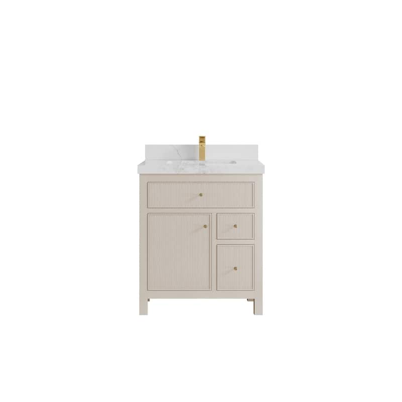 Willow Collections 30 in W x 22 in D Sonoma Free Standing Reeded Single Sink Bathroom Vanity with Countertop