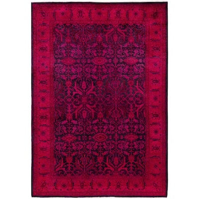 Overdyed One-of-a-Kind Hand-Knotted Area Rug - Purple - 4' 2" x 6' 0"