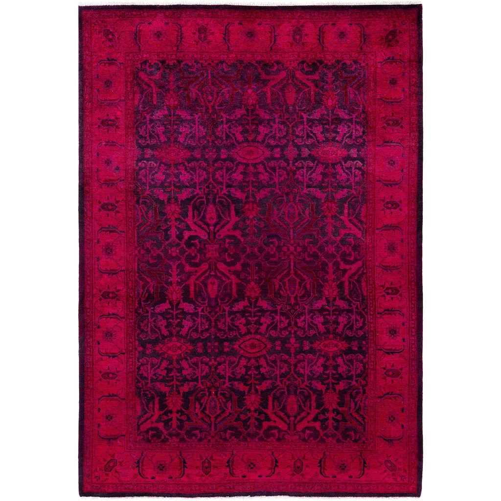 Overdyed One-of-a-Kind Hand-Knotted Area Rug - Purple - 4' 2" x 6' 0"