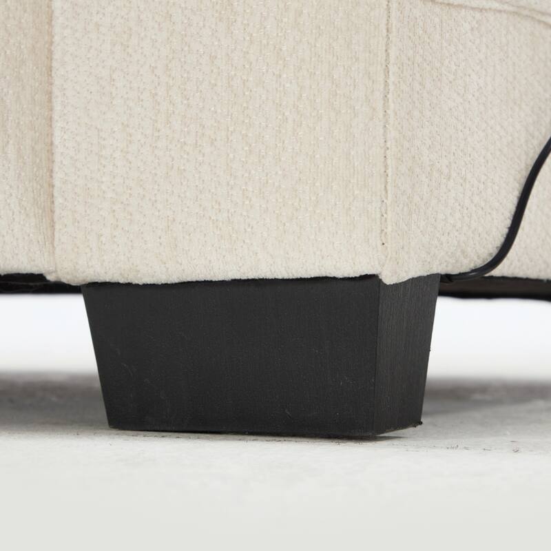 97" L-Shaped Chenille Sectional Sofa with Movable Storage Ottoman