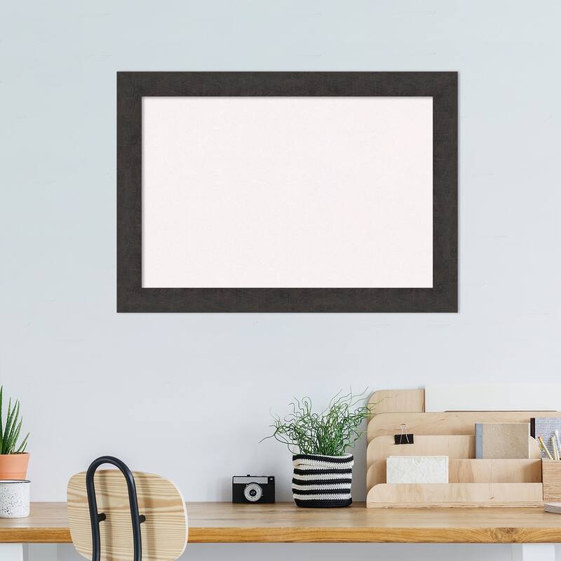 Rustic Plank Narrow Framed White Corkboard Bulletin Board