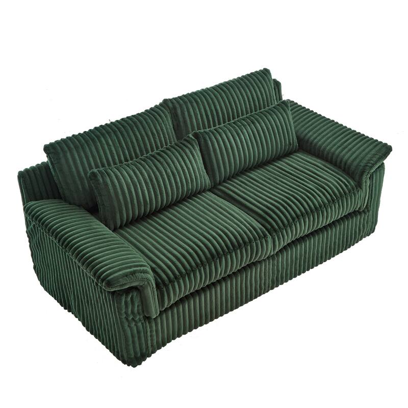 2-Seater Sofa Couch, Cloud Corduroy Loveseat Sofa, Plush Recliner Sofa Chaise Lounge Sofa with Removable Covers